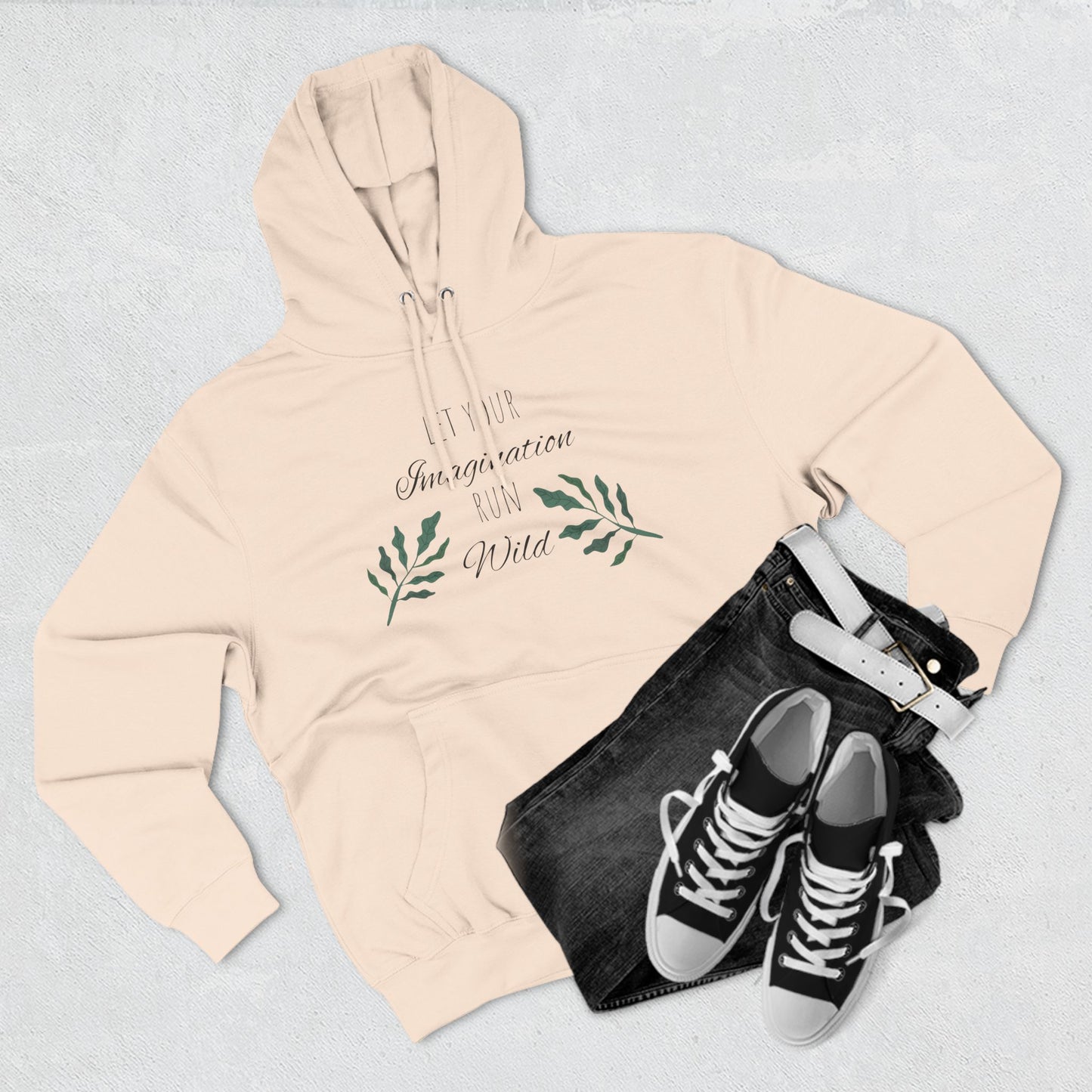 Let Your Imagination Run Wild Fleece Hoodie - Cozy Nature-Inspired Design