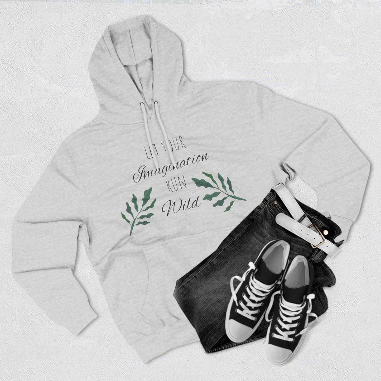 Let Your Imagination Run Wild Fleece Hoodie - Cozy Nature-Inspired Design